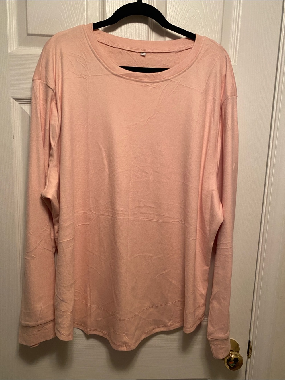 Women's Super Soft Long-Sleeve Crewneck Top - Soft Pink… size 3XL